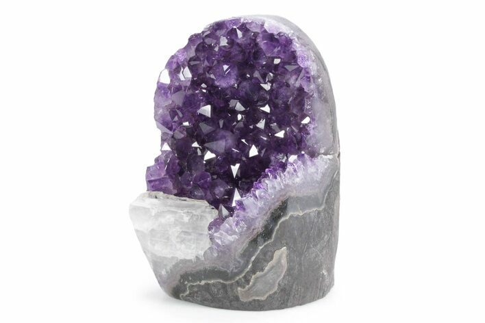Free-Standing Amethyst Crystal Cluster with Calcite- Uruguay #357299